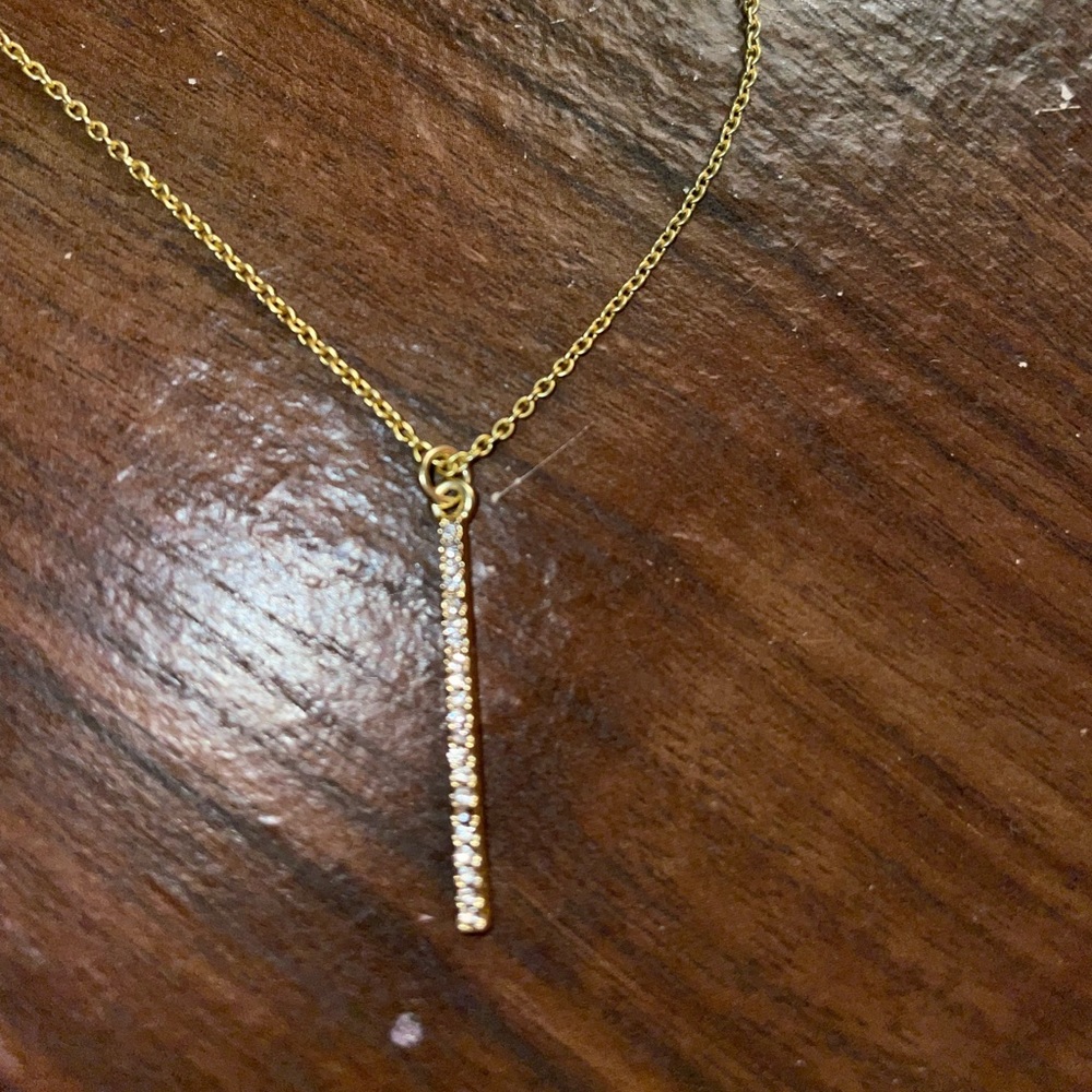 Gold Bar Pendant Necklace